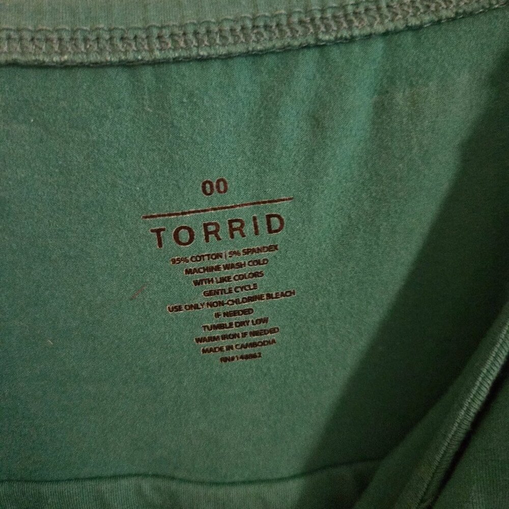 Torrid Mini Foxy Skater Tank Dress Green 00 - Picture 3 of 3